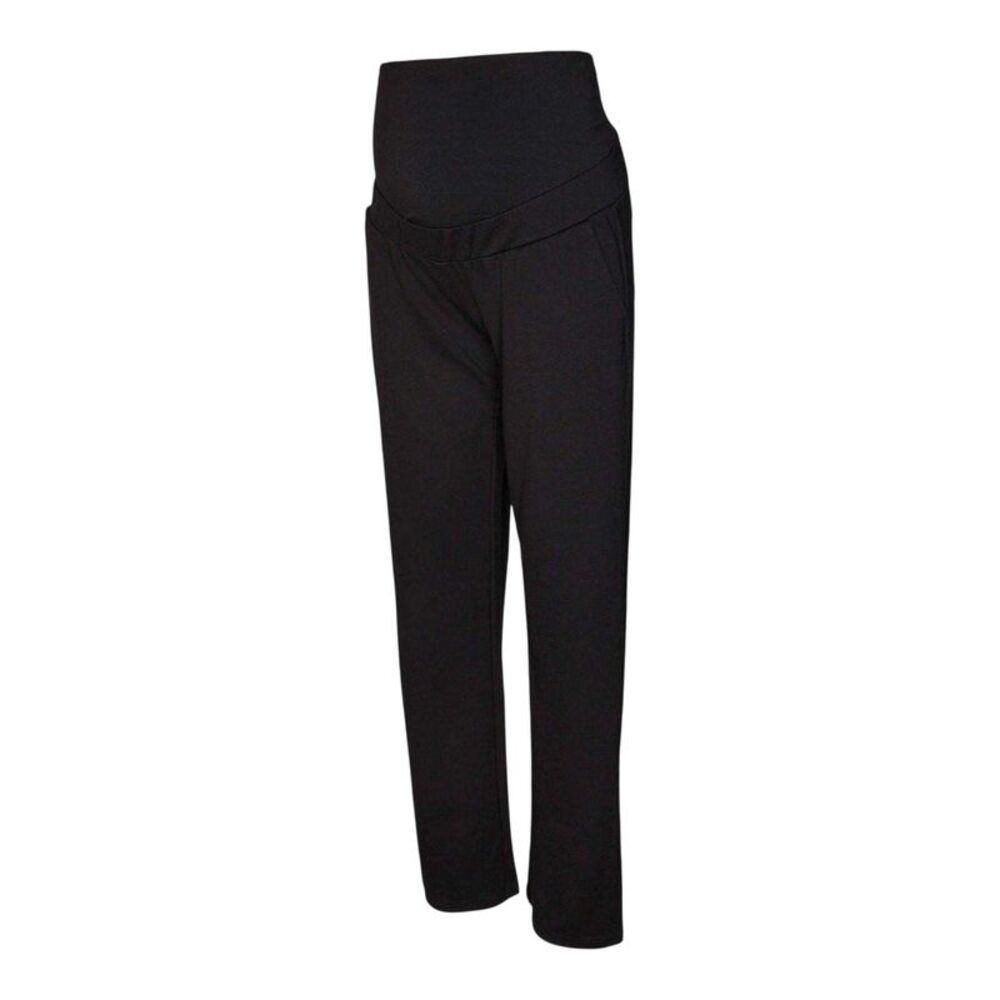 Mamalicious Womens/Ladies Plain Straight Leg Maternity Trousers / Black